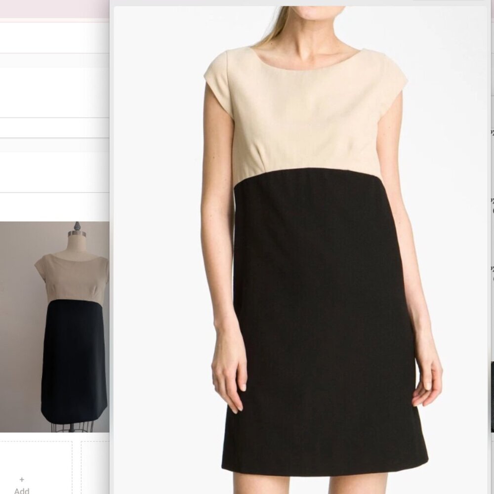 Kate Spade New York Size 6 Shift Dress Maya Black and Beige Office Wear